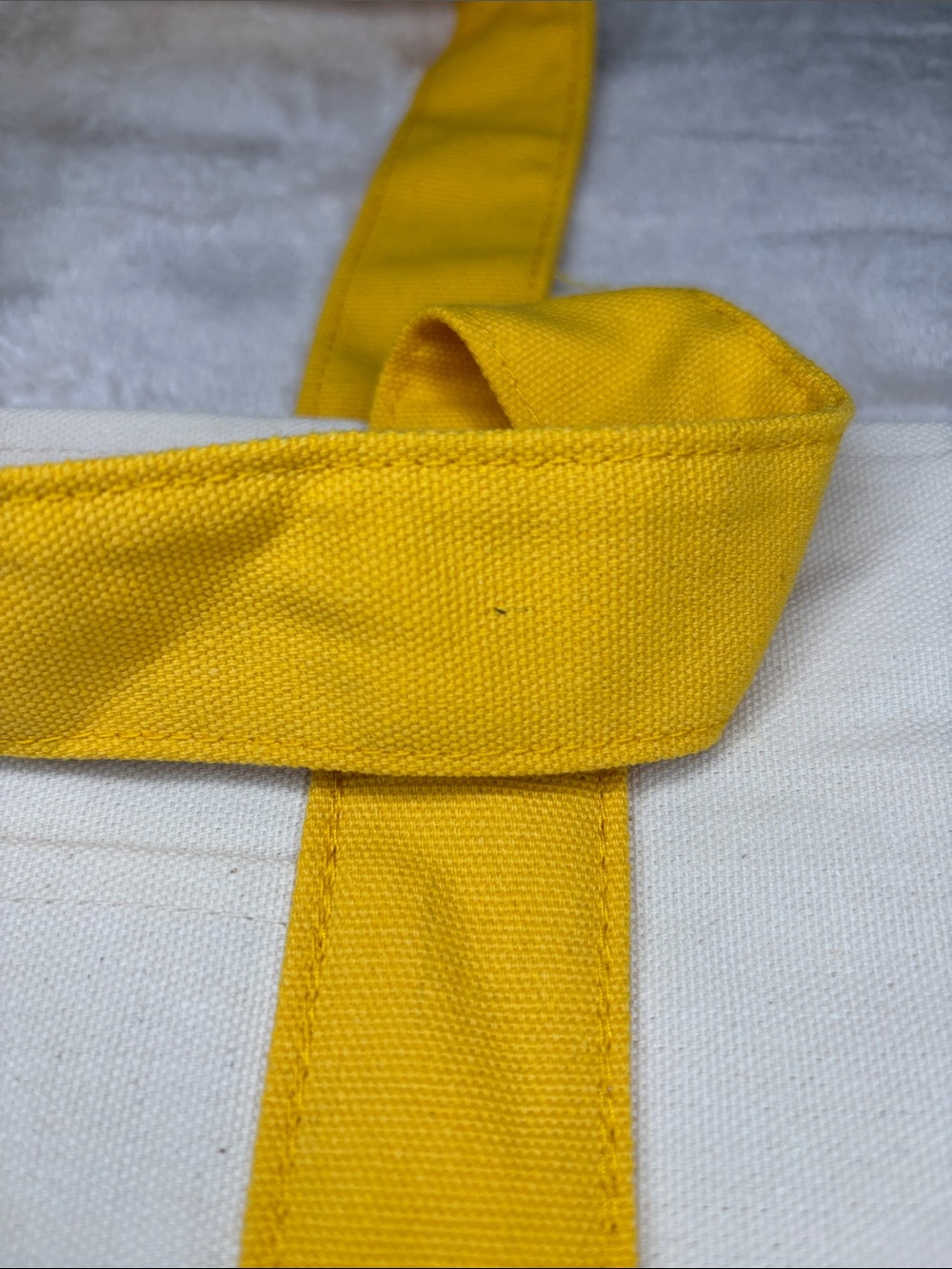 Trader Joe’s Yellow & White Mini Canvas Tote Bag - Picture 6 of 8